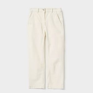 Everlane White Corduroy Straight Leg Crop